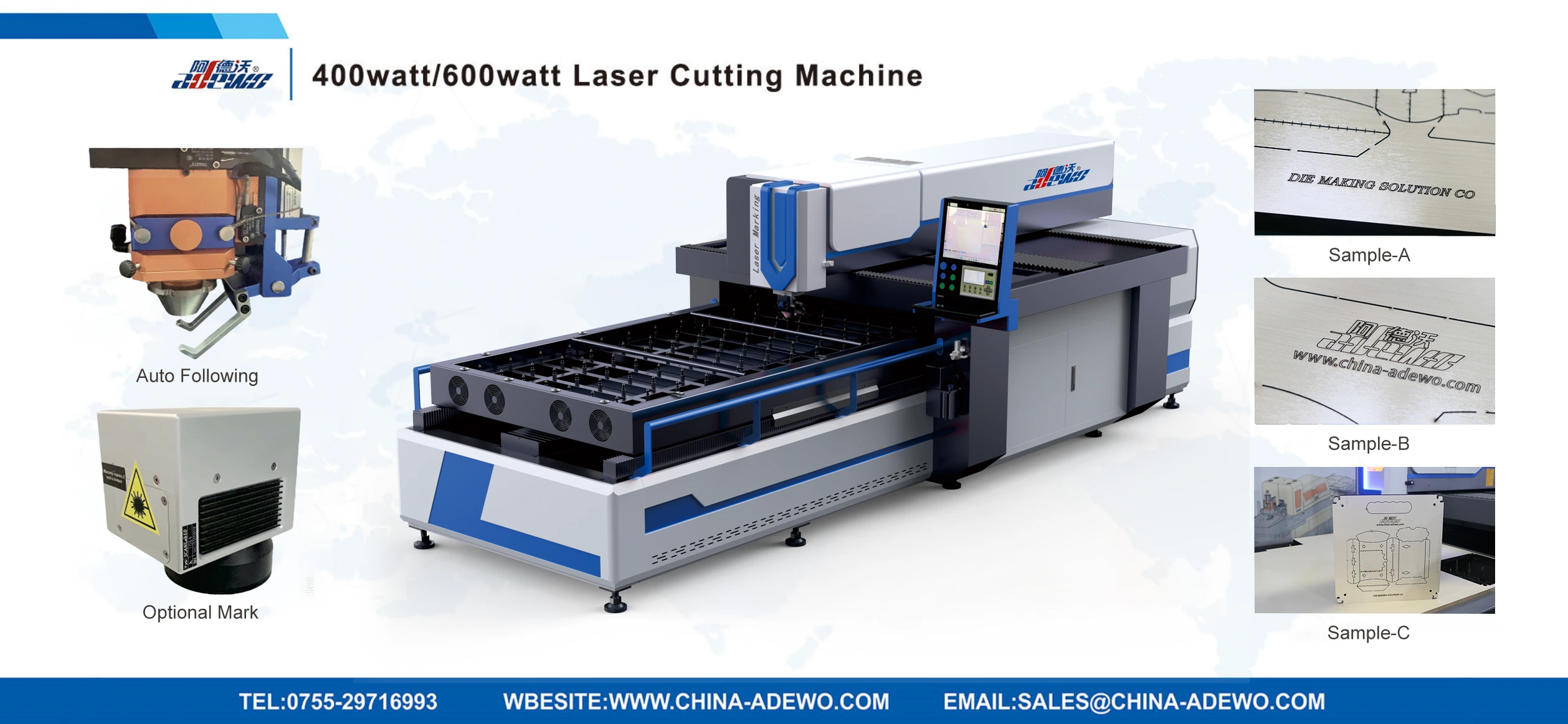 Fabricante de máquina de corte a laser de 400watt/600watt